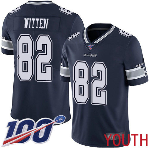 Youth Dallas Cowboys Limited Navy Blue Jason Witten Home #82 100th Season Vapor Untouchable NFL Jersey->youth nfl jersey->Youth Jersey